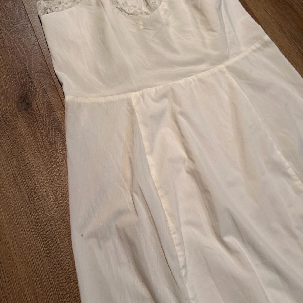 Rare 1950’s Barbizon White Ivory Slip Dress Lace Women’s Vintage Size 16 Miss - Picture 7 of 9